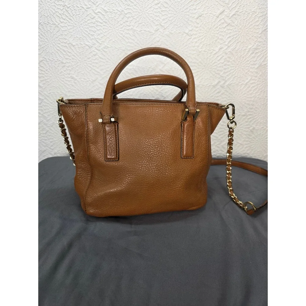 Tory Burch Thea Satchel Women Small Tan Good Leather Crossbody Bag
